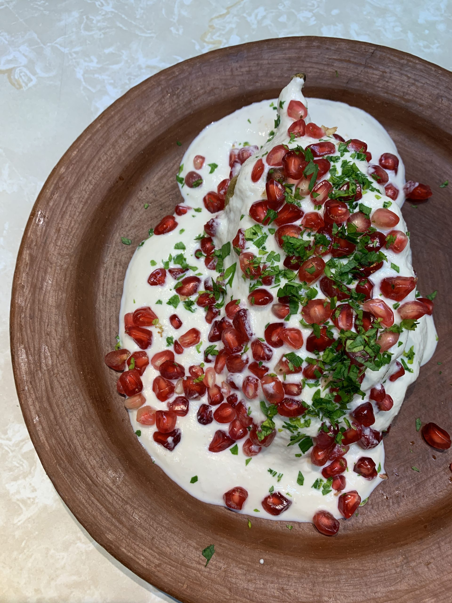 Chiles en nogada con D.O. Rueda