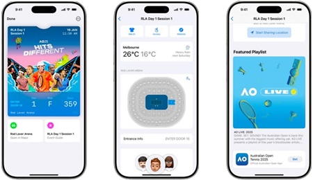 Abierto de Australia 2025 revoluciona la experiencia de sus fans, en alianza con Ticketmaster y Apple Wallet