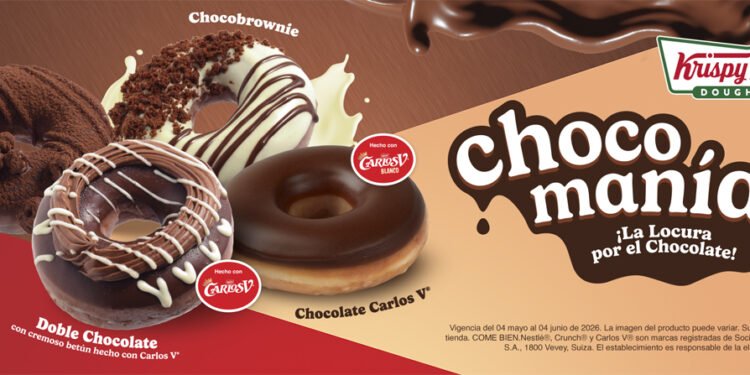 ¡Krispy Kreme® trae de regreso la Chocomanía! Nuevas combinaciones de Carlos V® y Crunch® para los verdaderos amantes del chocolate