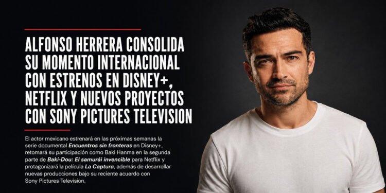 Alfonso Herrera consolida su momento internacional con estrenos en Disney+, Netflix y nuevos proyectos con Sony Pictures Television